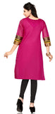 Pink Chanderi Cotton 3/4 Sleeves Kurti with lining inside (slip)